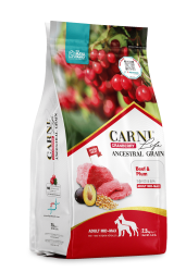 Carni Life Cranberry Ancestral Grain Adult Medıum & Maxi Sığır Etli & Erikli Yetişkin Köpek Maması - Carni