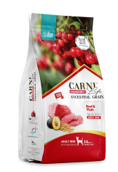Carni Life Cranberry Ancestral Grain Adult Mini Sığır Etli & Erikli Yetişkin Köpek Maması - Carni